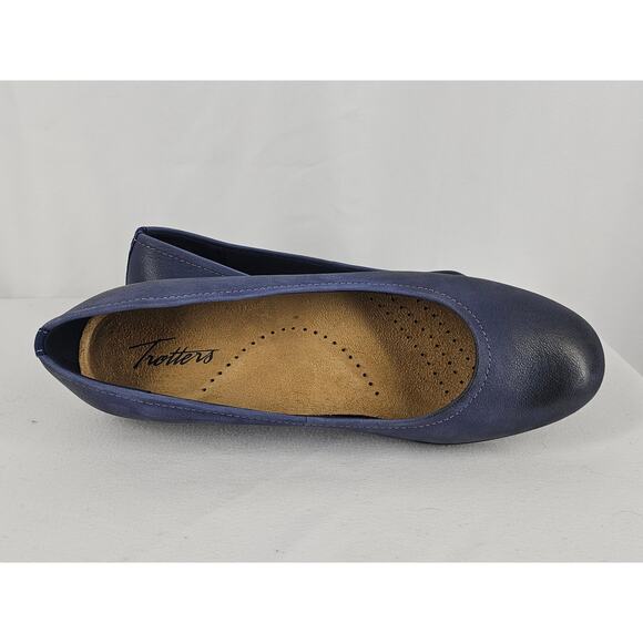 Trotters Women's Darcey Blue Leather Ballet Flats - Size 8M - Picture 5 of 12